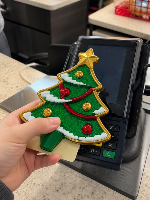 Christmas Tree Tap used at a payment terminal
